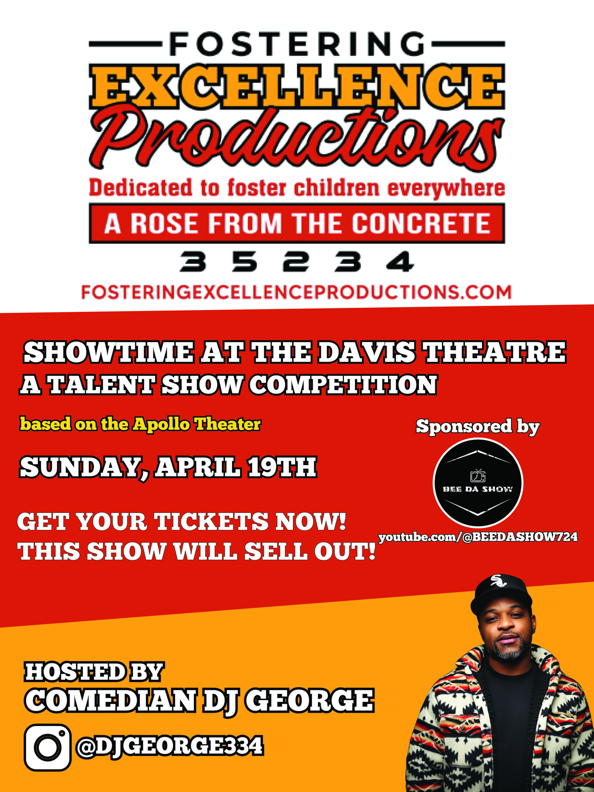 yard sign flyer with get your tickets now!